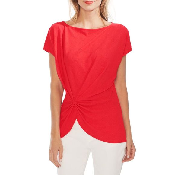 Vince Camuto Womens Textured Side Knot Blouse - Picture 1 of 1